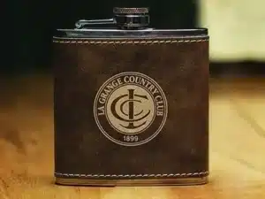 LEATHERETTE FLASK BROWN