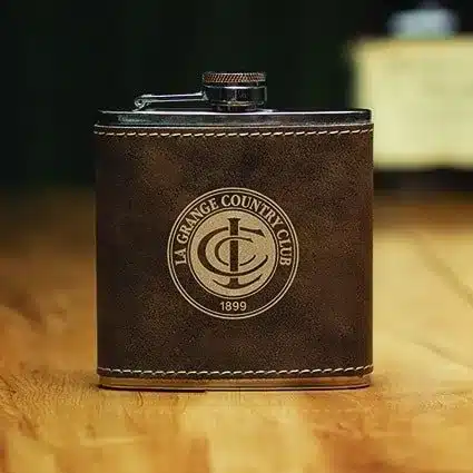 LEATHERETTE FLASK BROWN