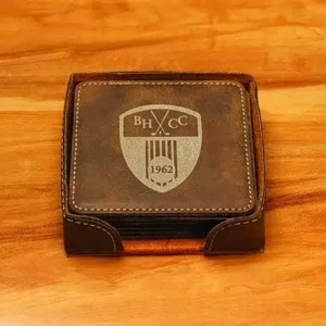 LEATHERETTE SQUARE COASTER SET