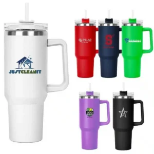 40 oz Double Wall Vacuum Mug & Straw Lid with Twist Closure